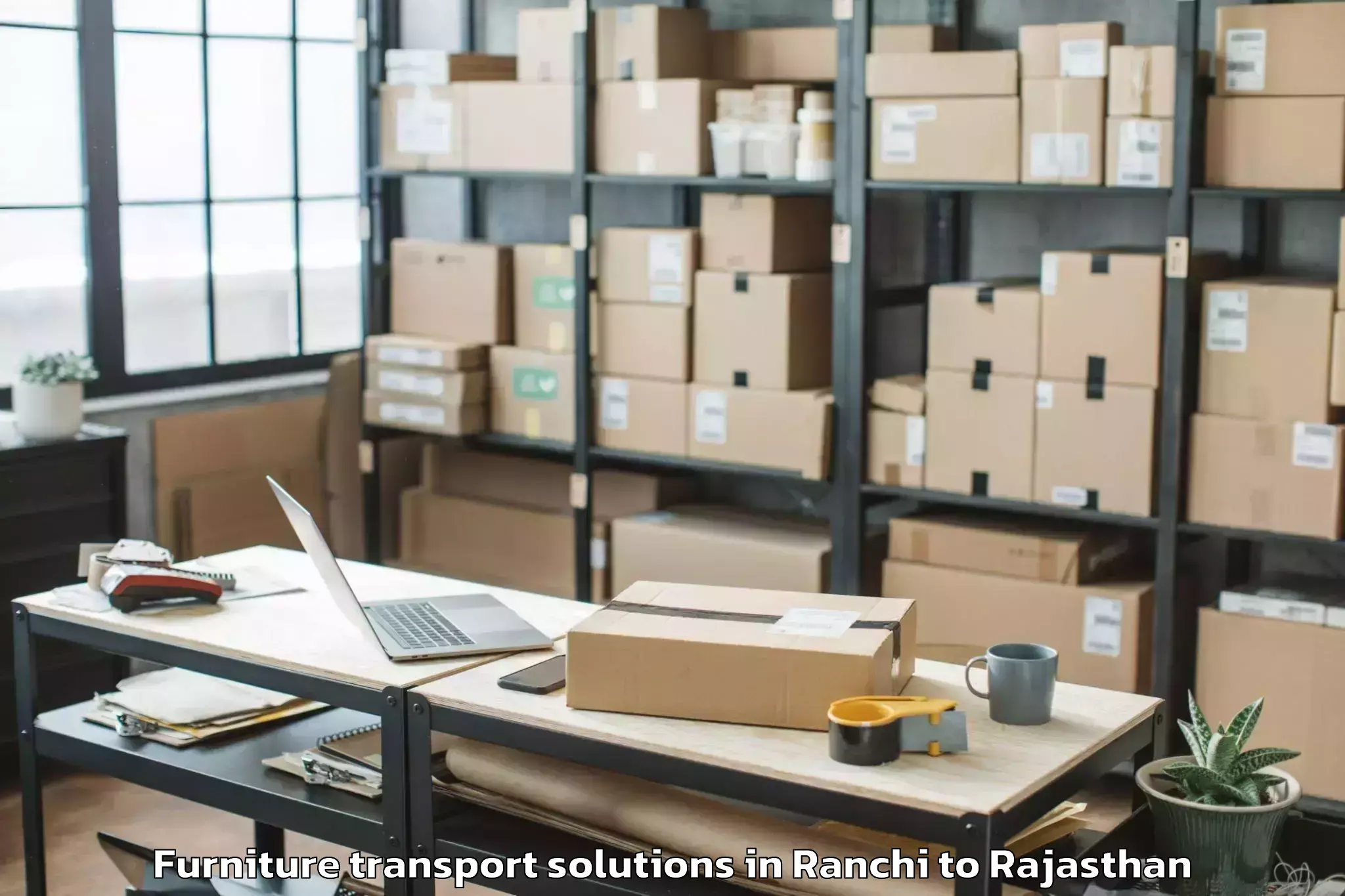 Trusted Ranchi to Hindaun Furniture Transport Solutions